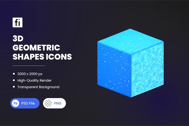 PSD geometría 3d en forma de hexáedro