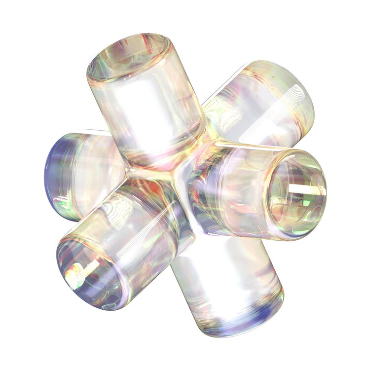 PSD geometría de formas abstractas 3d de vidrio con textura