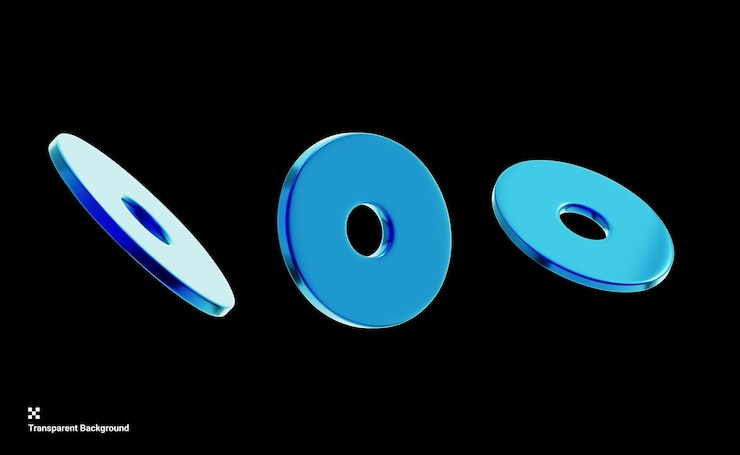 PSD geométrico 3d y2k con forma de donut plano