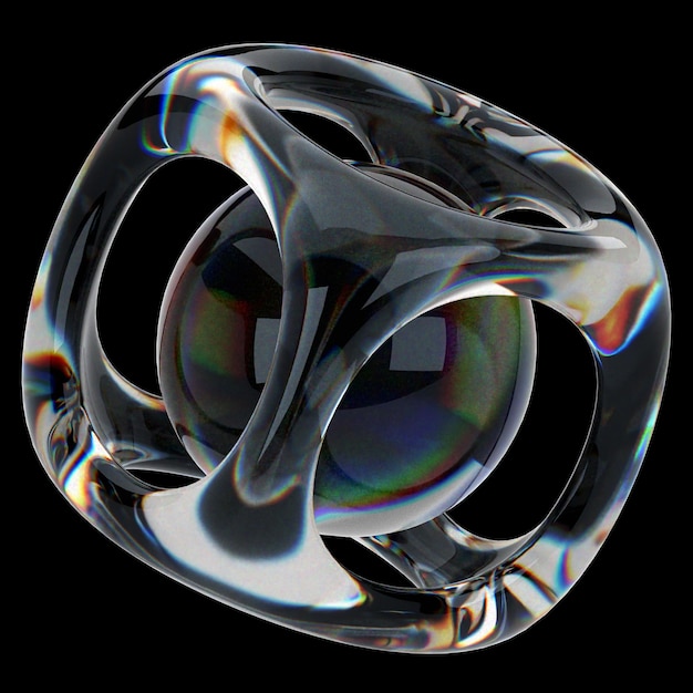 Géométrie abstraite en verre Géométria d'élément 3D Illustration 3D Icon Pack Élément