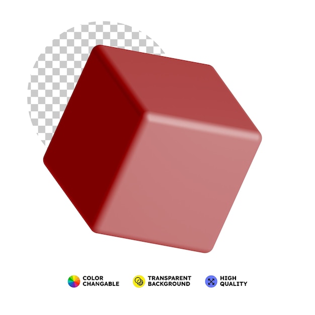 Geométrique 3D en rouge colorable