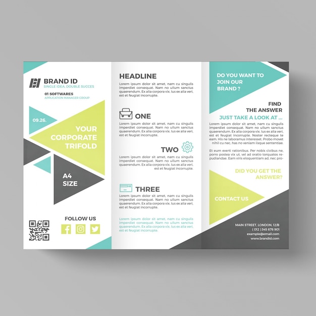 PSD geometrische business trifold