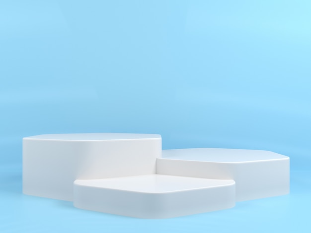 Geometrische Form White Podium Display Mockup