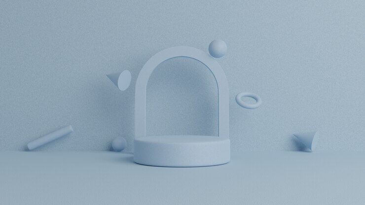 PSD geometrisches 3d-podium für produktplatzierung mit kreisförmigem hintergrund