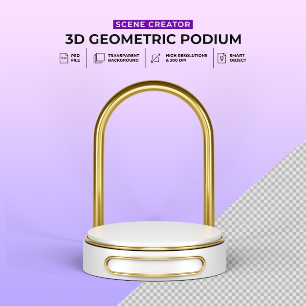 Geometrisches 3D-Podium für Produktplatzierung