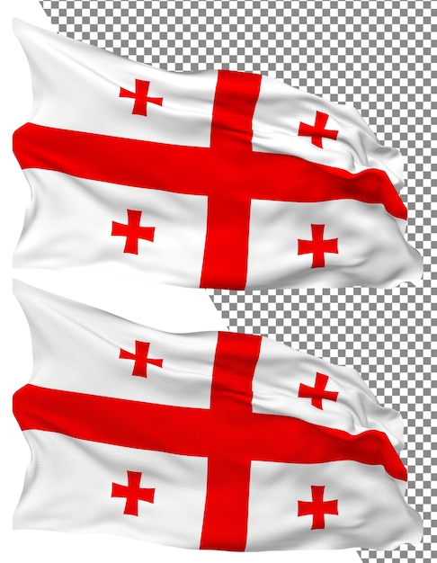 Georgia-flagge welle isoliert plain bump textur transparenter hintergrund 3d-rendering