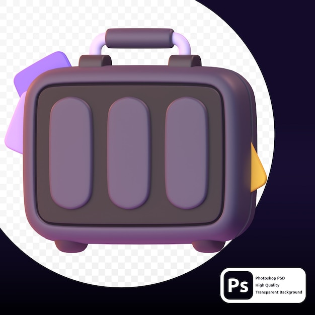 Gepäck in 3d-render für grafik-asset-web oder präsentation
