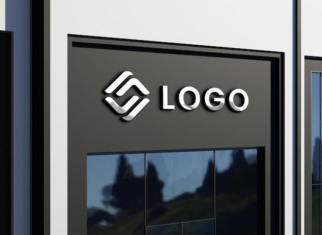 Geprägtes Logo-Modell einer modernen Fassade