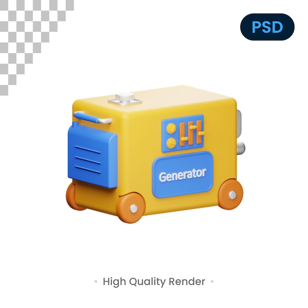 PSD gerador 3d render ilustração premium psd