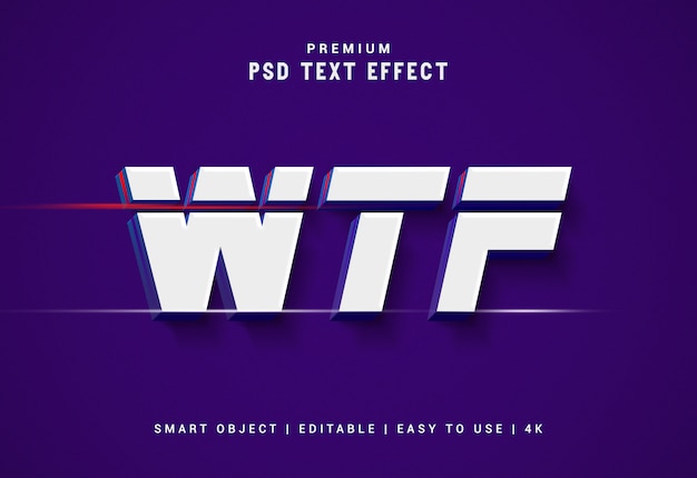 PSD gerador de efeito de texto premium wtf