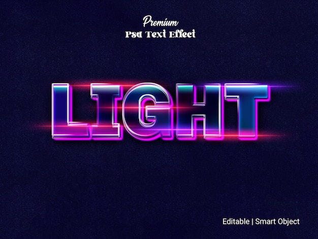 Gerador de estilo neon editável de efeito de texto 3d leve