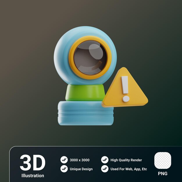 Gerätereparatur Runde Webcam 3D-Illustration