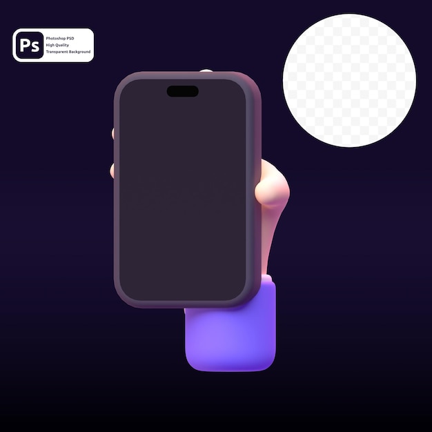 Gerätetelefon in 3D-Rendering für grafische Asset-Webpräsentationen oder andere