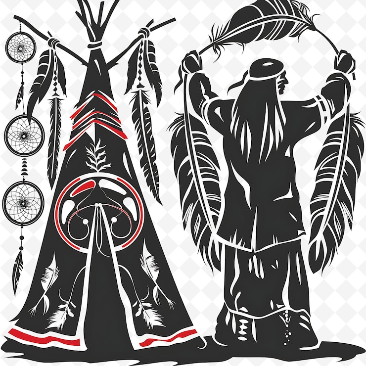 PSD gerbang teepee png dengan gerbang dekorasi pernikahan penduduk asli amerika adalah desain seni abstrak kreatif