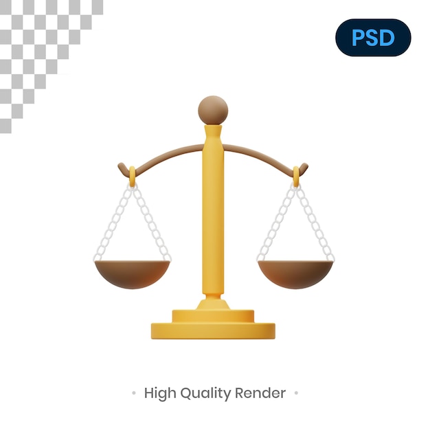 PSD gerechtigkeit 3d render illustration premium psd