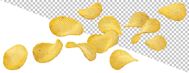 Geriffelte kartoffelchips isoliert