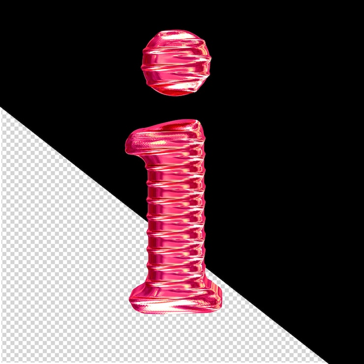 PSD geriffelter rosafarbener 3d-symbolbuchstabe i