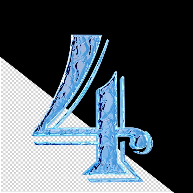 PSD geriffeltes blaues eis 3d-symbol vorderansicht nummer 4