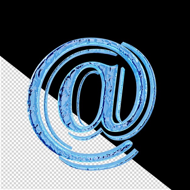 PSD geriffeltes blaues eis, 3d-symbol, vorderansicht