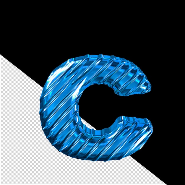 Gerippter blauer 3D-Symbolbuchstabe c