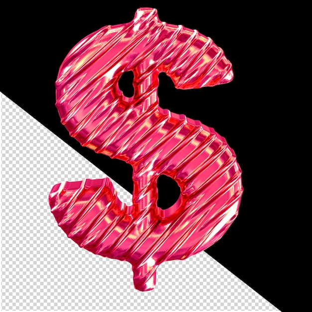 Geripptes rosa 3D-Symbol