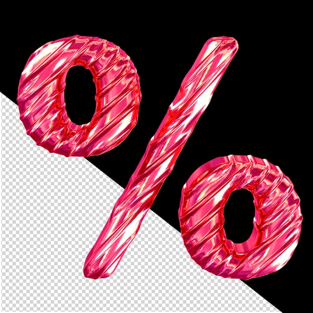 Geripptes rosa 3D-Symbol