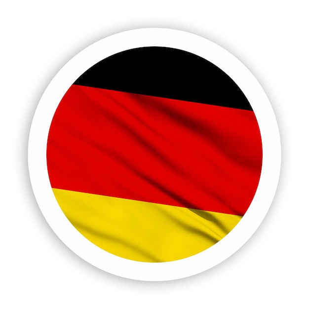 Germania che sventola la bandiera con un cerchio bianco arrotondato