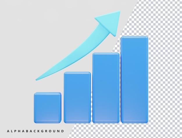 PSD geschäft wächst symbol 3d-rendering-illustrationsvektor