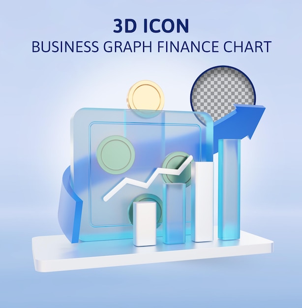 Geschäftsdiagramm, Finanzdiagramm, 3D-Rendering-Illustration
