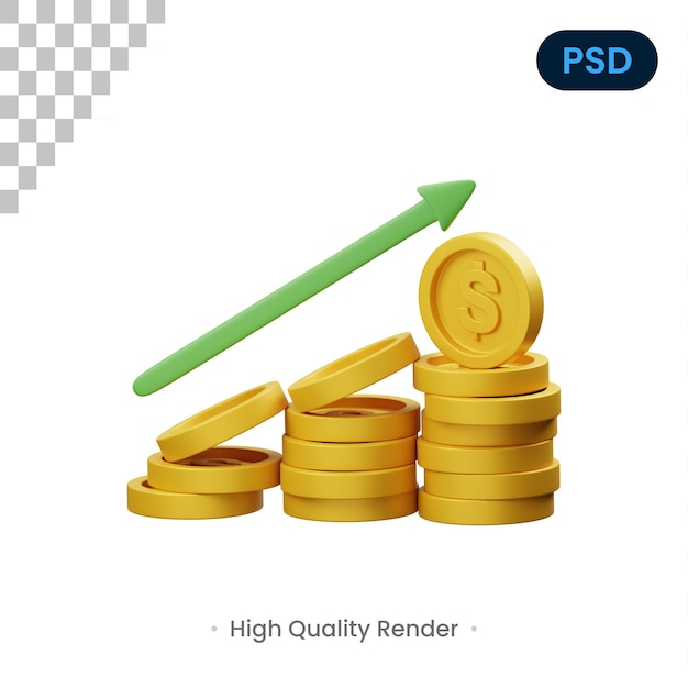 Geschäftsgewinn 3D Icon Premium Psd