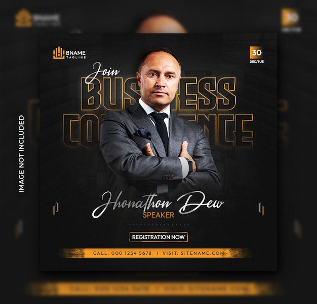 Geschäftskonferenz-Quadrat-Flyer oder Instagram-Social-Media-Post-Web-Banner-Vorlage