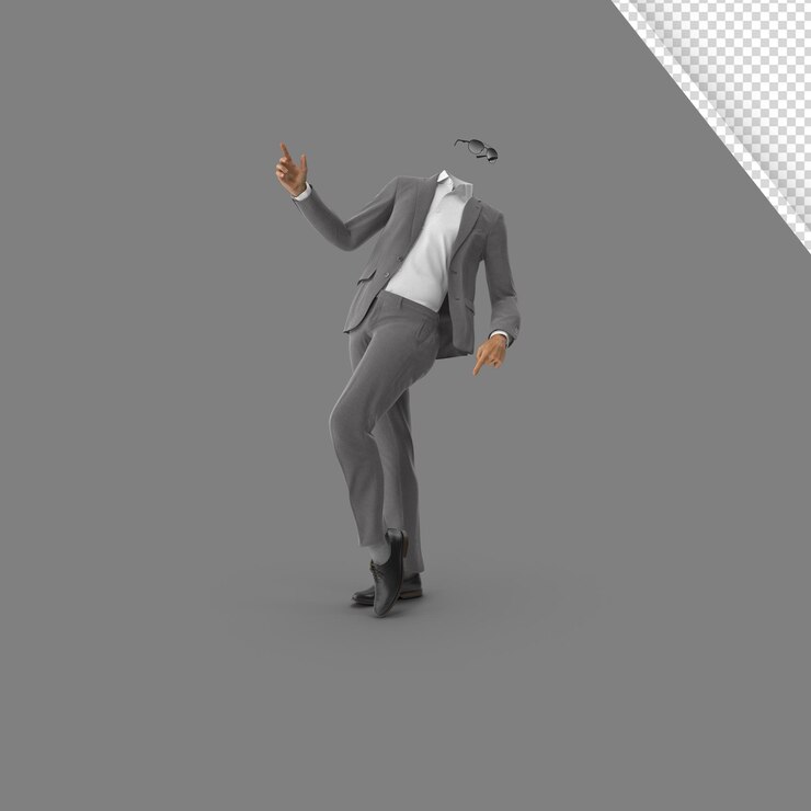 PSD geschäftsmann 3d-charakter ohne gesicht