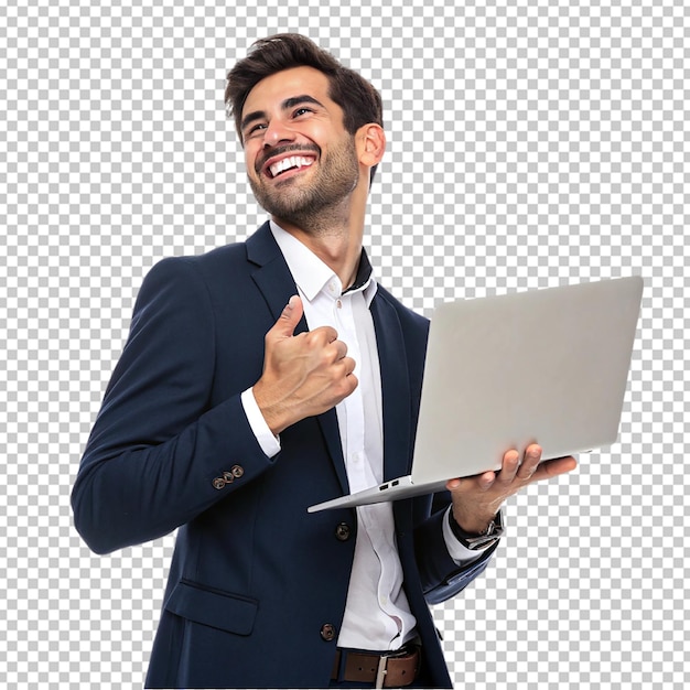 Geschäftsmann arbeitet an einem Laptop