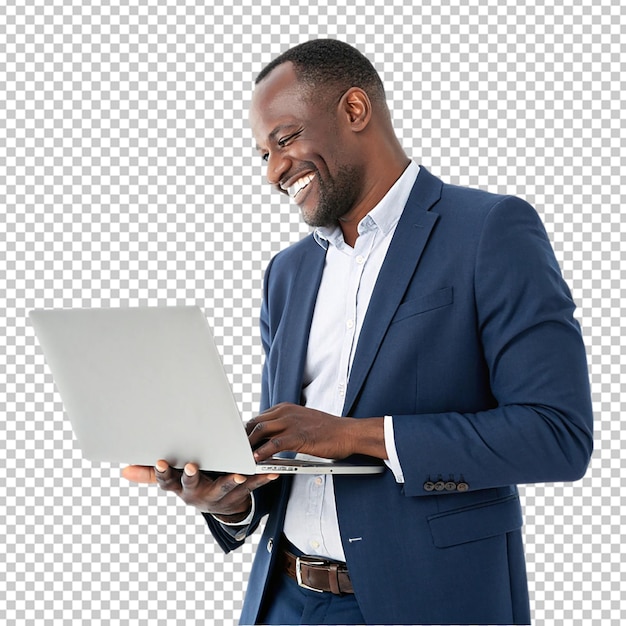 Geschäftsmann arbeitet an einem Laptop