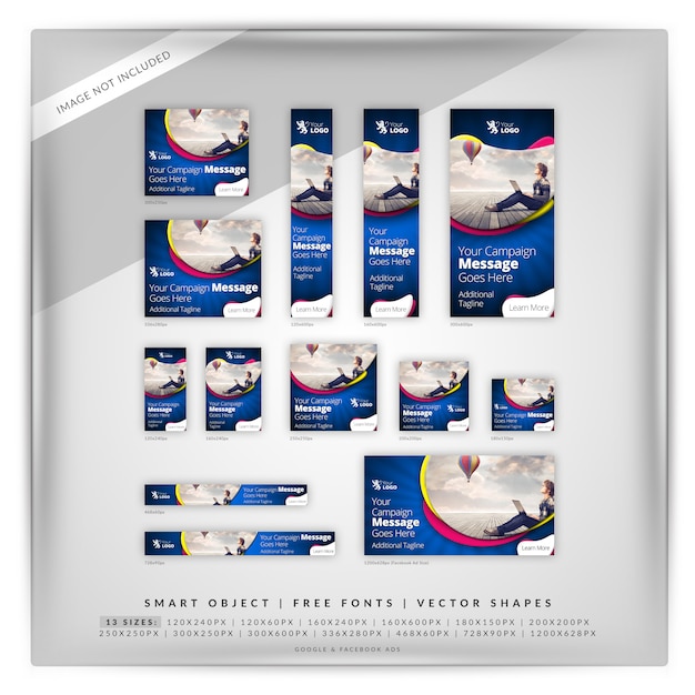 PSD geschäftsmarketing google banner set