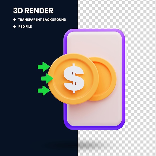 Geschäftsthema online-geldeingang, 3d-darstellung