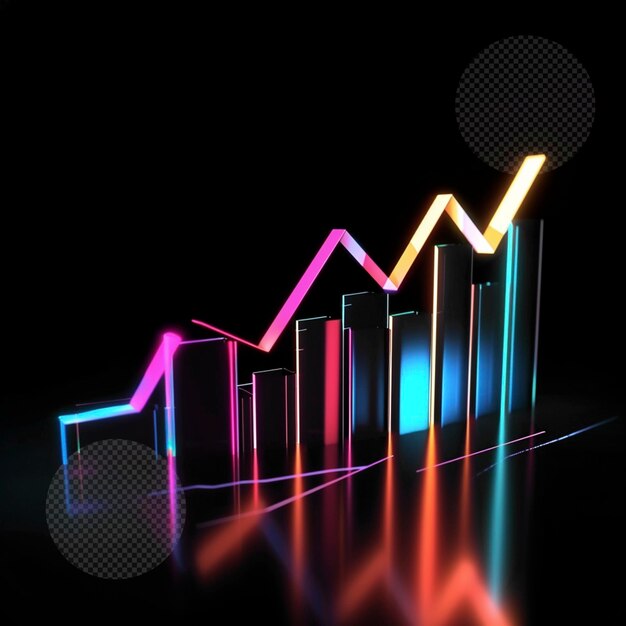PSD geschäftswachstumsbalkendiagramm info-licht-effekt transparenter hintergrund