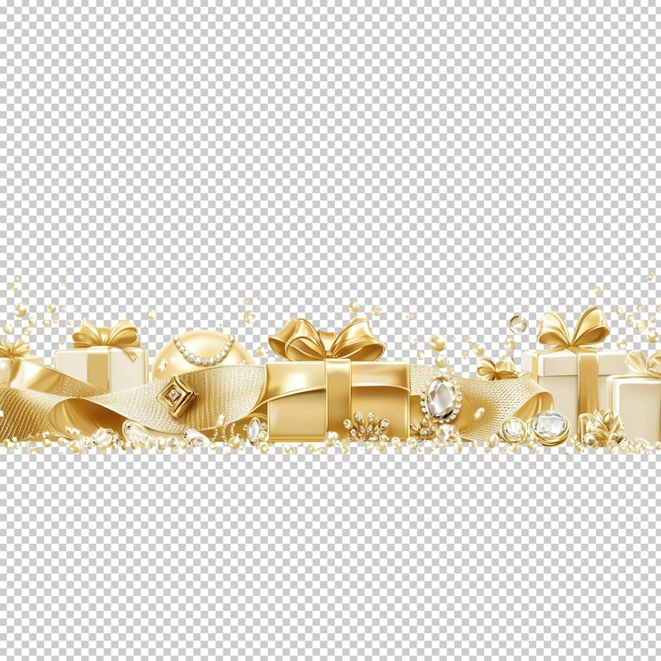 PSD geschenkbogen, bänder, banner, etiketten, form, gold, partybänder, funkelnde, durchsichtige hintergrund