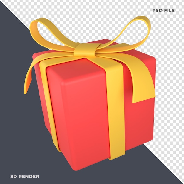 Geschenkbox 3D-Illustration auf transparentem Hintergrund gerendert