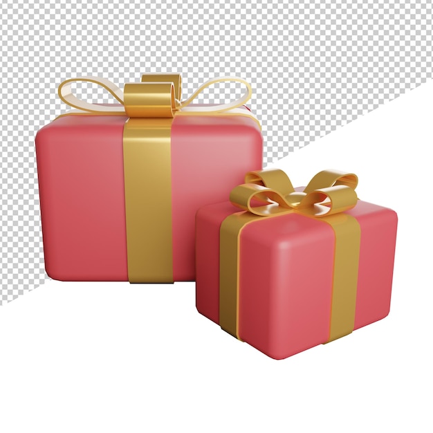 Geschenkbox 3d-rendering illustration symbol vorderansicht transparenten hintergrund