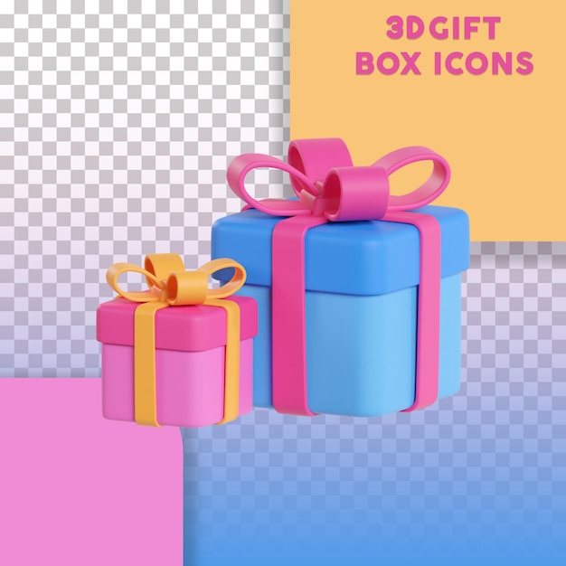 Geschenkbox 3D-Symbole