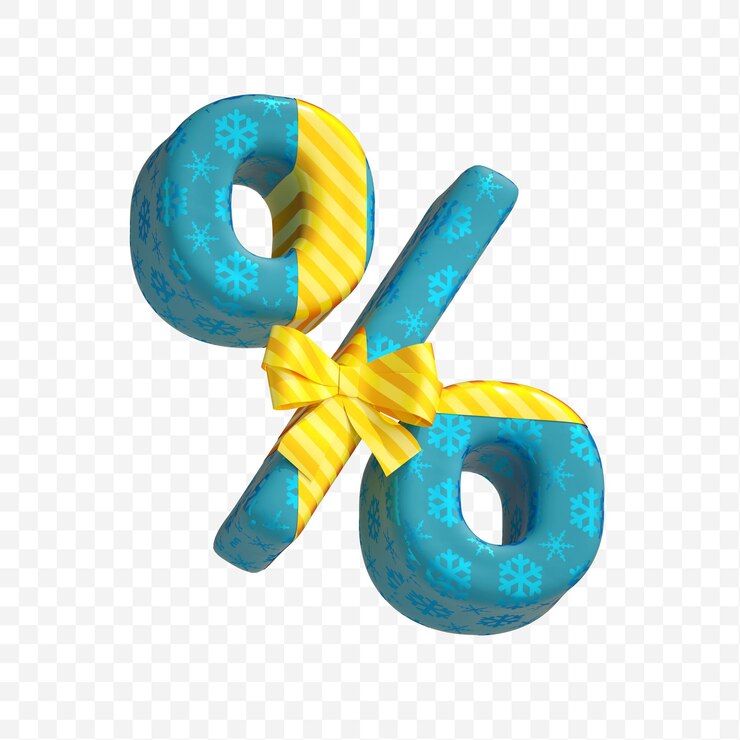 PSD geschenkbox alphabet vorhanden prozentzeichen isoliert 3d render