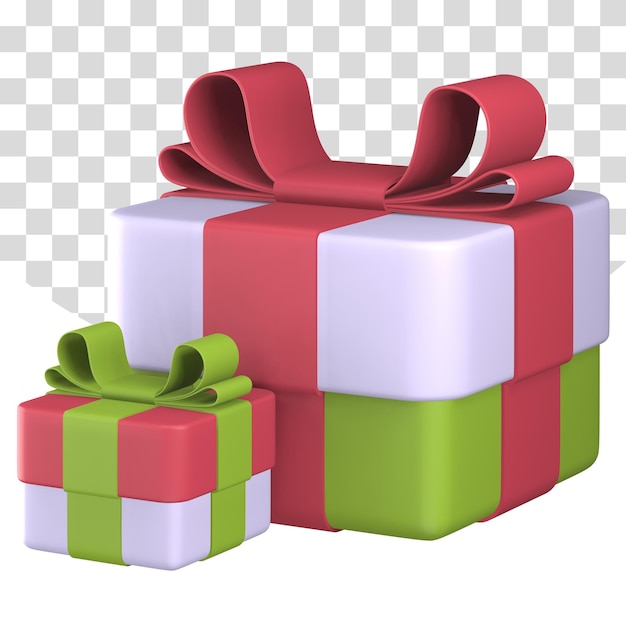 Geschenkbox mit Ribbon Render 3D Illustration Weihnachtsdekoration