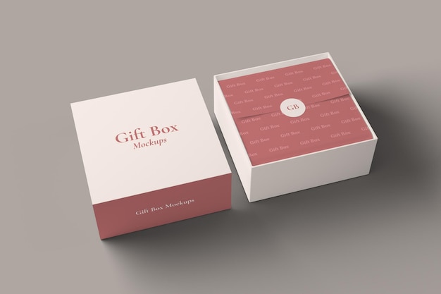 Geschenkbox mockup perspektivische ansicht