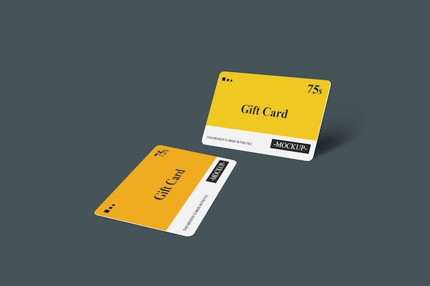 Geschenkkarte, smartcard, rabattkarte, angebotskarte 3d-mockups vorlage