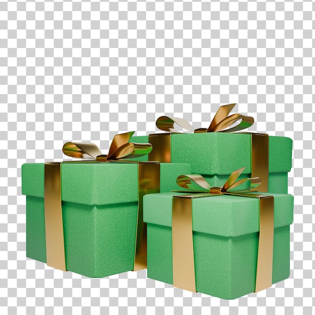 Geschenkkisten, isoliert auf durchsichtigem Hintergrund