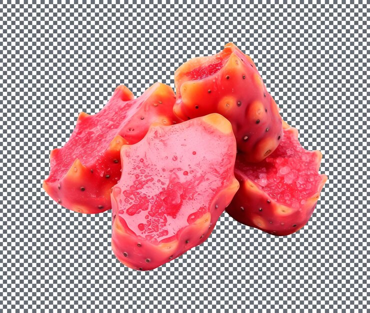 PSD geschmackvolle getrocknete kaktusfrüchte auf durchsichtigem hintergrund