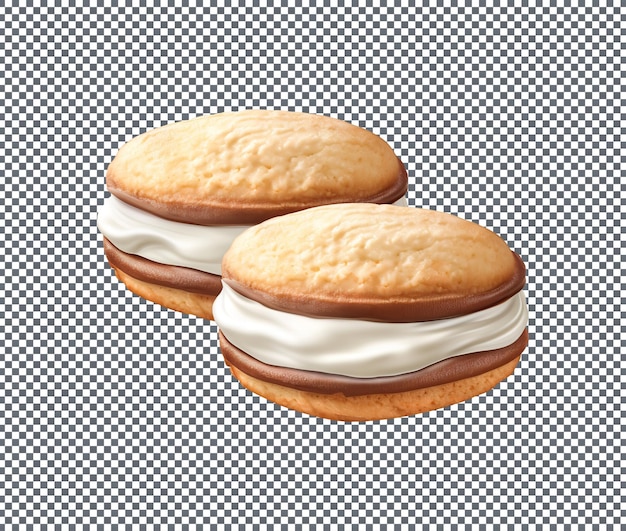 Geschmackvolle Whoopie-Torten, weiche Kuchen, isoliert auf durchsichtigem Hintergrund