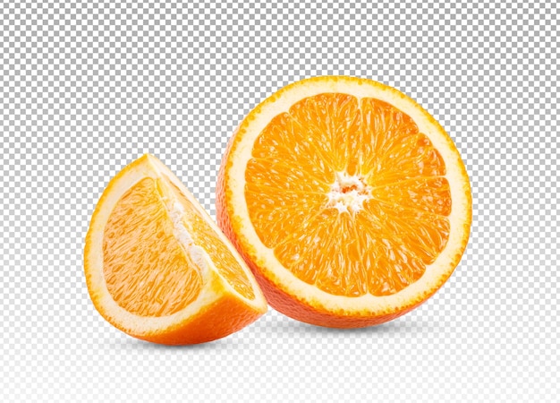 Geschnittene Orange getrennt