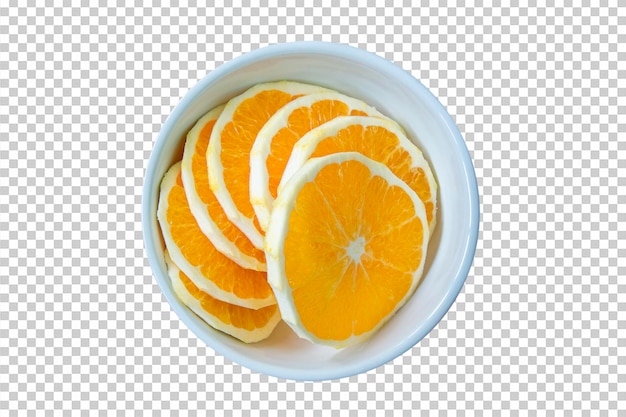Geschnittene Orangenfrucht isoliert transparenter Hintergrund png
